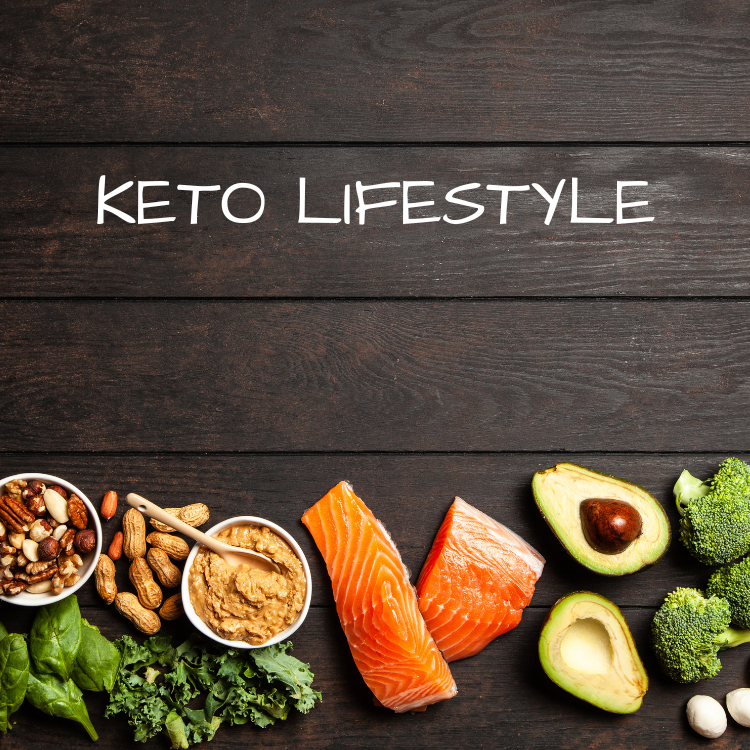 dark wooden board displaying healthy keto foods for detox