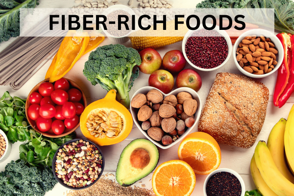 colorful fiber-rich foods